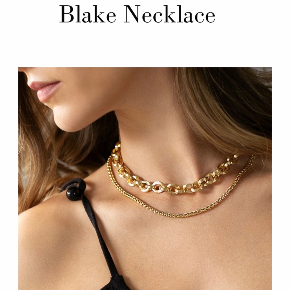 Blake nwt electric picks necklace gold tone new